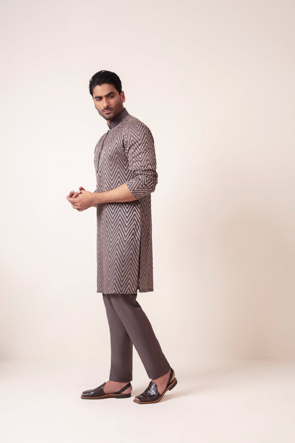 GREY EMBROIDERED KURTA PAJAMA