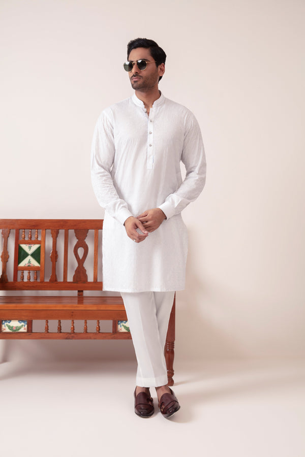 LIGHT BLUE EMBROIDERED KURTA PAJAMA